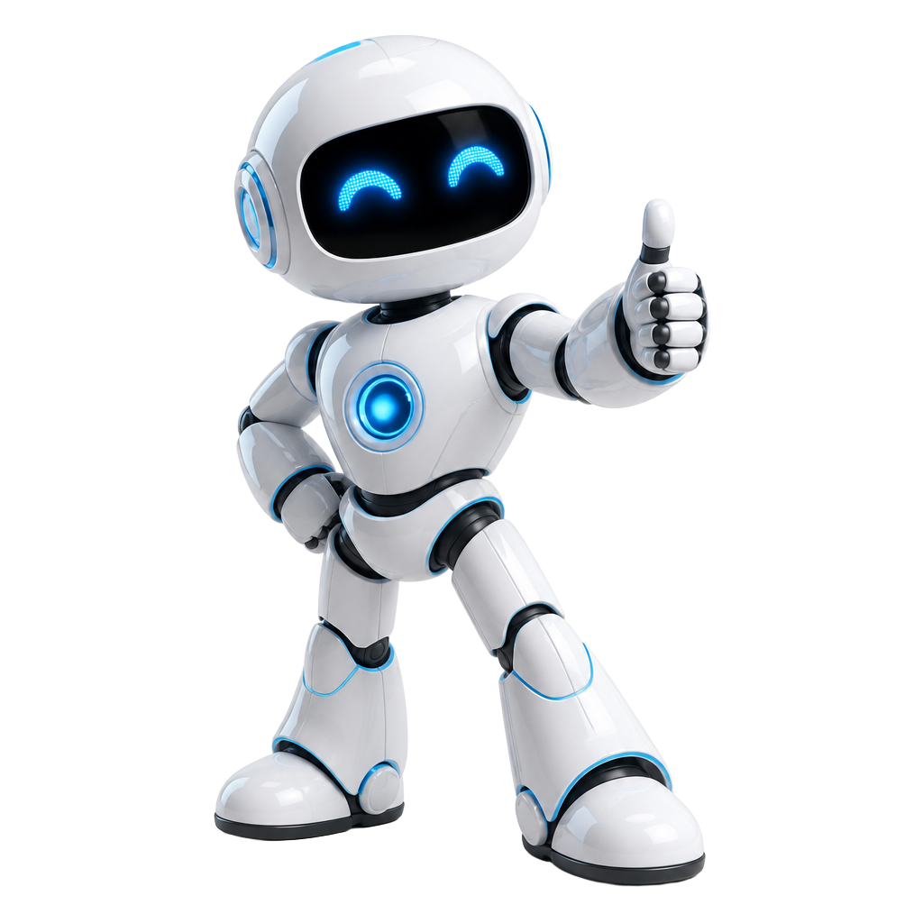 BioGlow 3D robot mascot